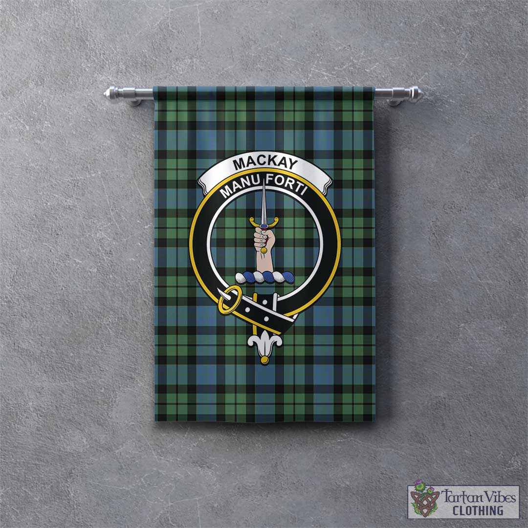 Tartan Vibes Clothing MacKay Ancient Tartan Gonfalon, Tartan Banner with Family Crest