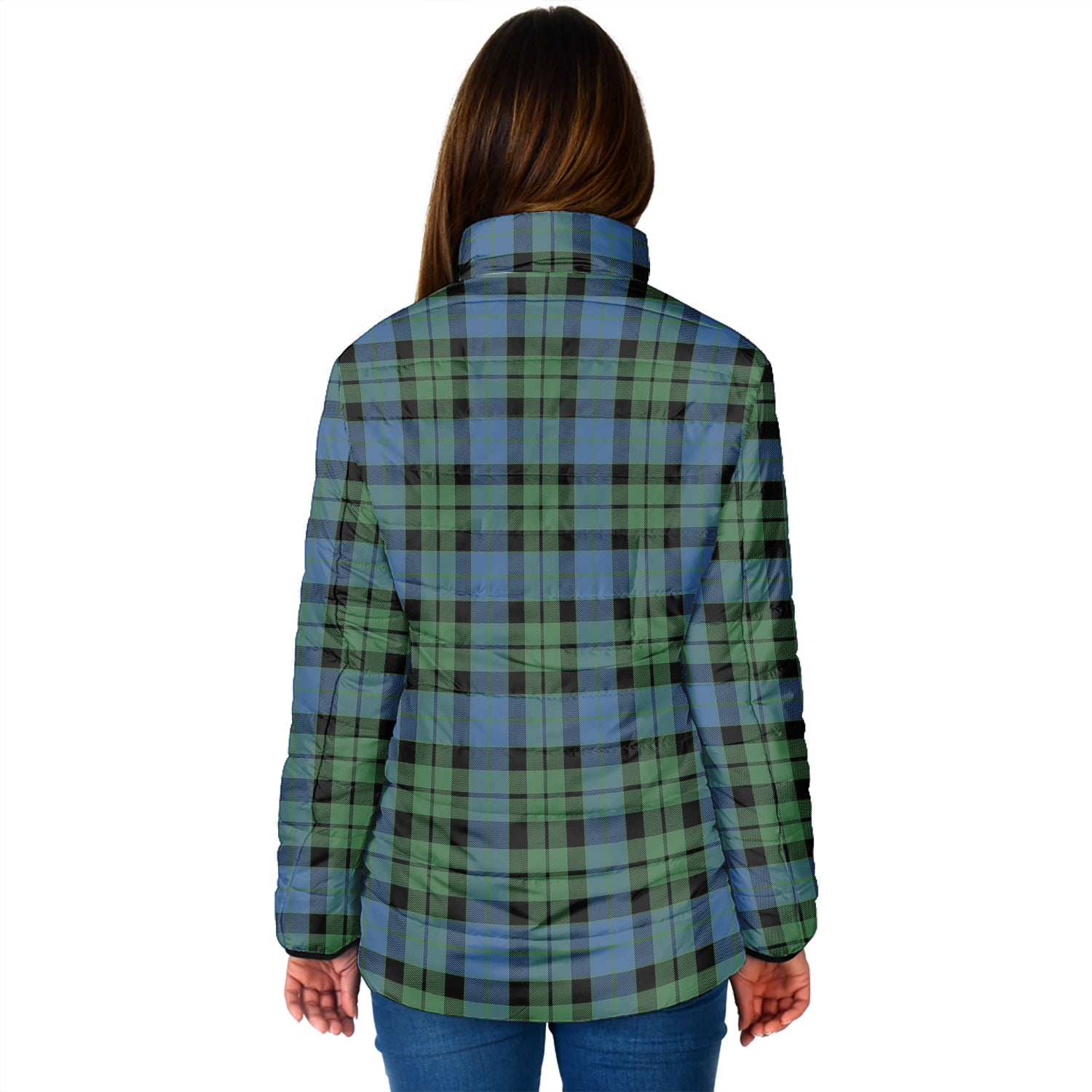 MacKay Ancient Tartan Padded Jacket with Family Crest - Tartan Vibes Clothing