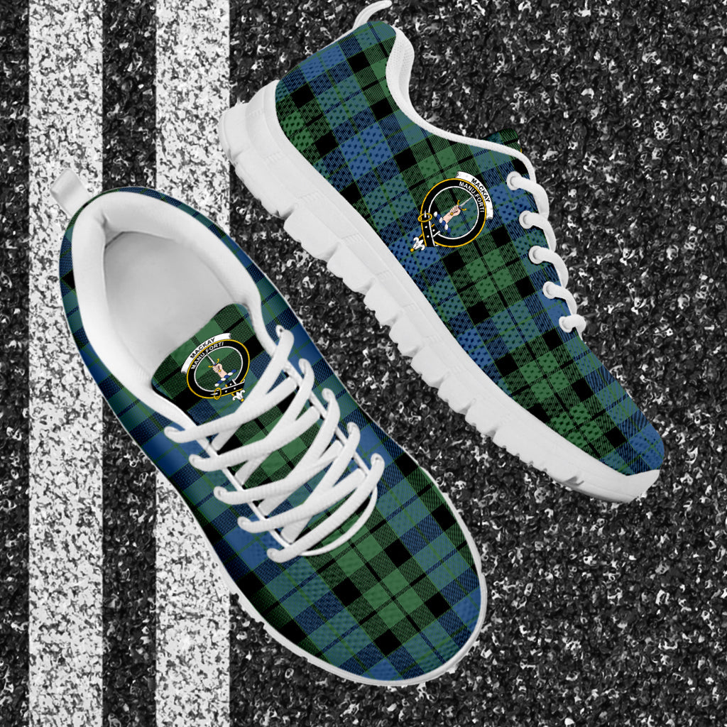 MacKay Ancient Tartan Sneakers with Family Crest - Tartan Vibes Clothing