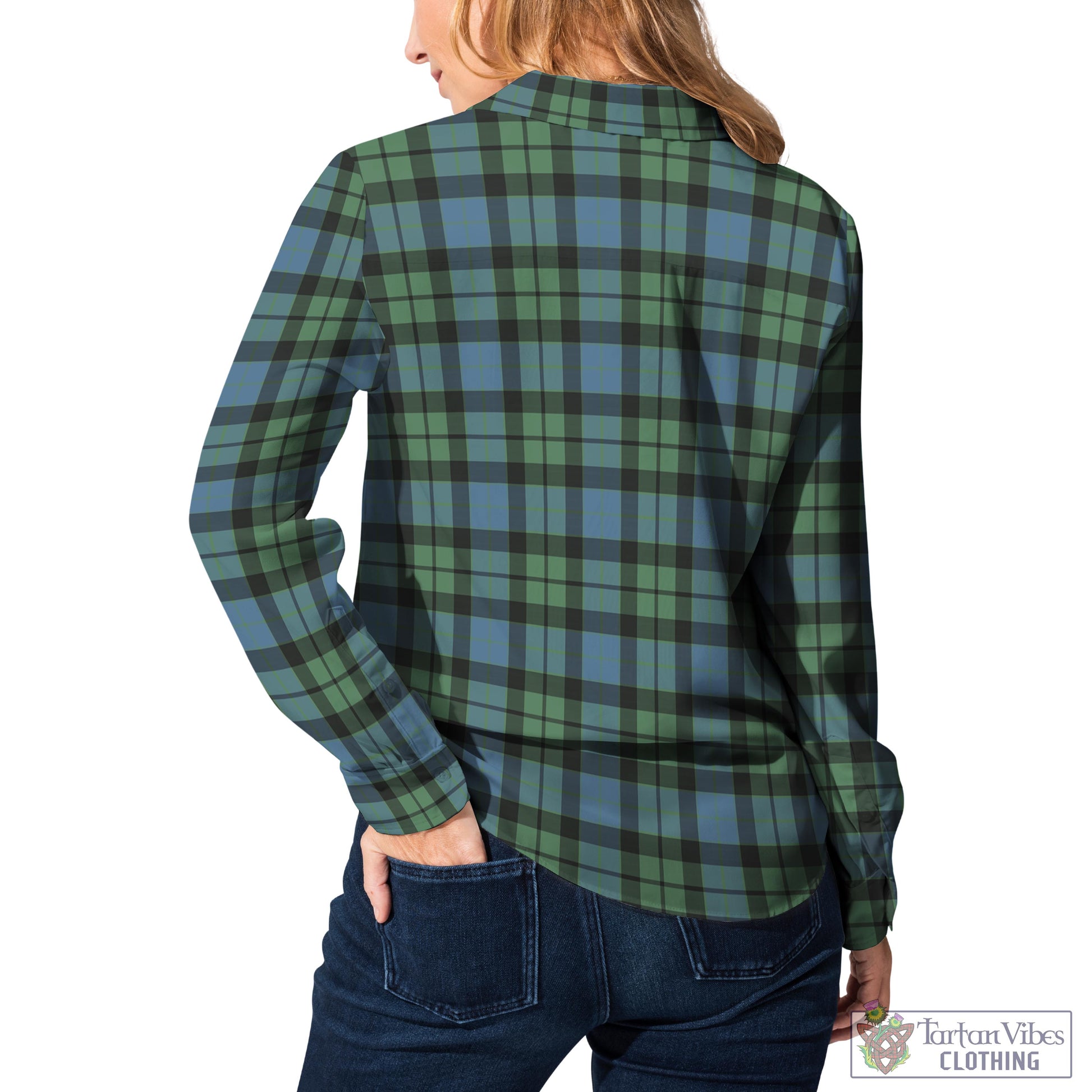 Tartan Vibes Clothing MacKay Ancient Tartan Womens Casual Shirt with Family Crest