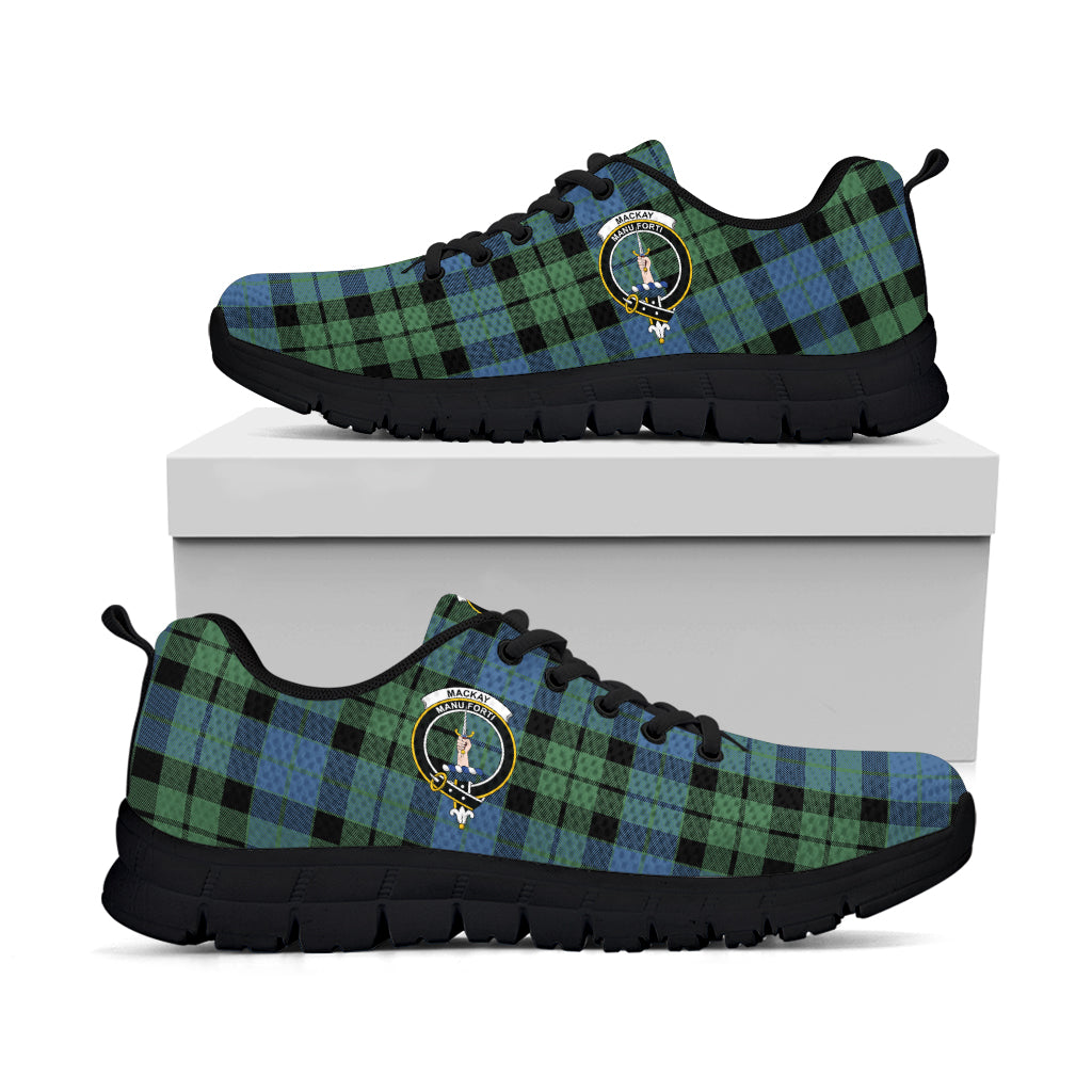 MacKay Ancient Tartan Sneakers with Family Crest - Tartan Vibes Clothing