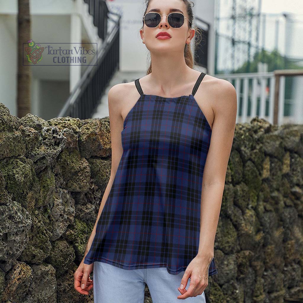 Tartan Vibes Clothing MacKay Blue #02 Tartan Loose Halter Neck Camisole