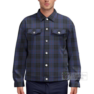 MacKay Blue #02 Tartan Unisex Lapel Cotton Jacket