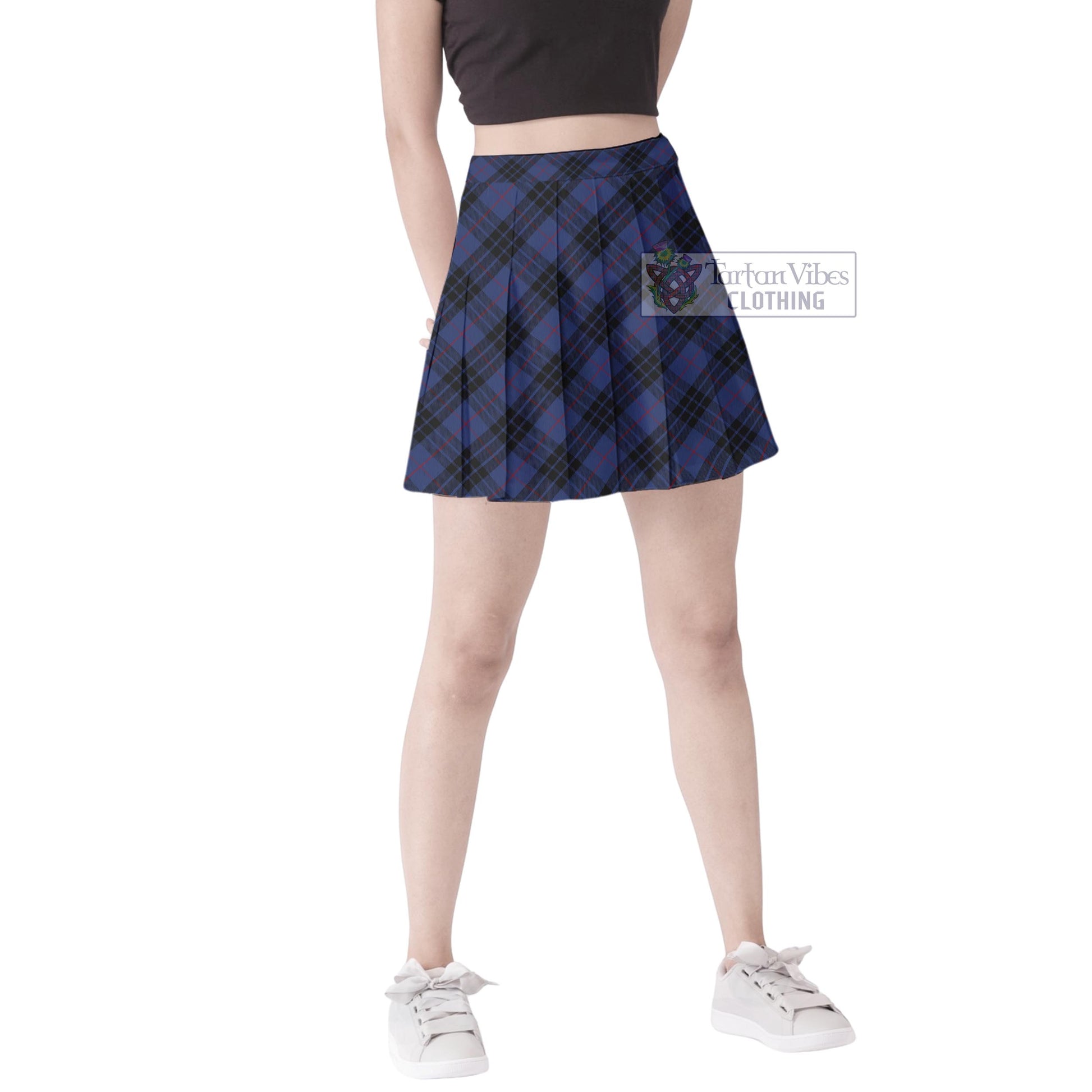 Tartan Vibes Clothing MacKay Blue #02 Tartan Women's Plated Mini Skirt