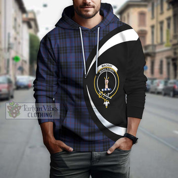 MacKay Blue #02 Tartan Hoodie with Family Crest Circle Style