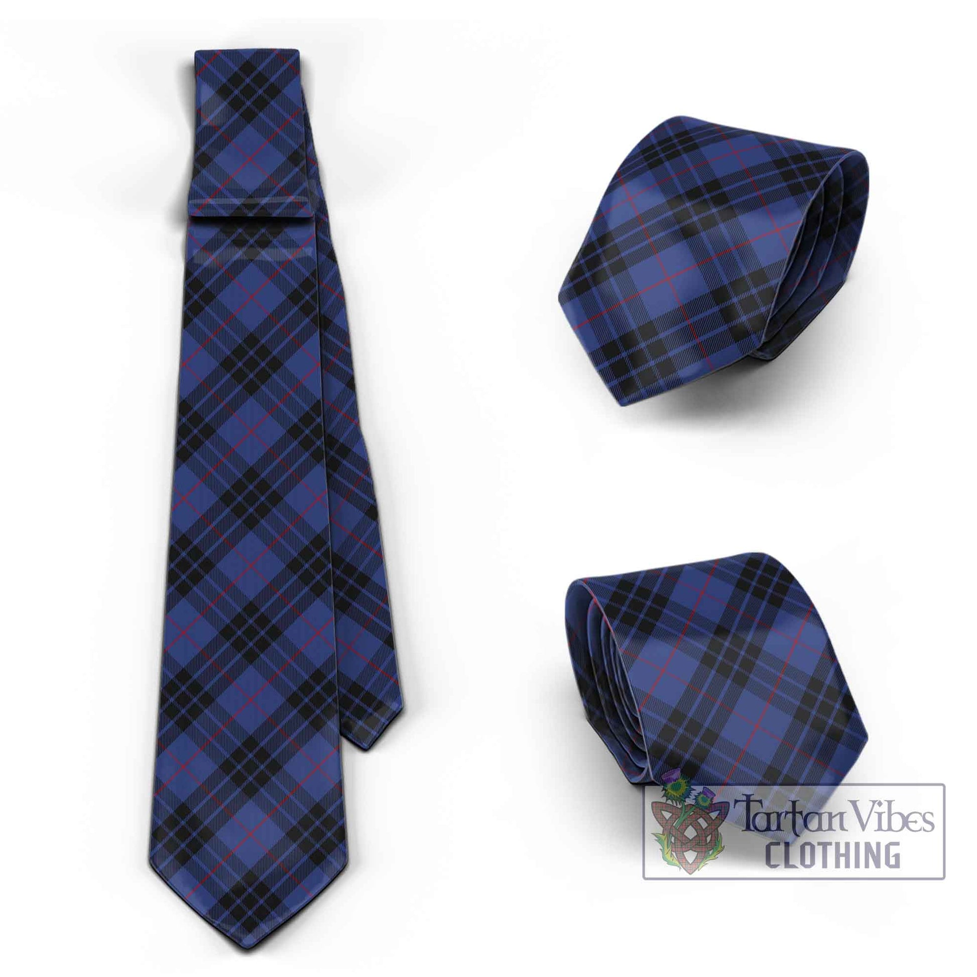 Tartan Vibes Clothing MacKay Blue #02 Tartan Classic Necktie Cross Style