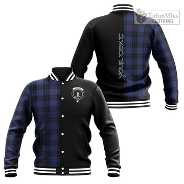 MacKay Blue #02 Tartan Baseball Jacket with Family Crest and Half Of Me Style