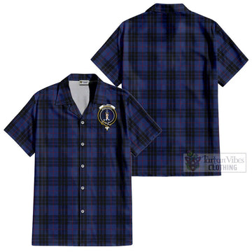 MacKay Blue #02 Tartan Cotton Hawaiian Shirt with Family Crest