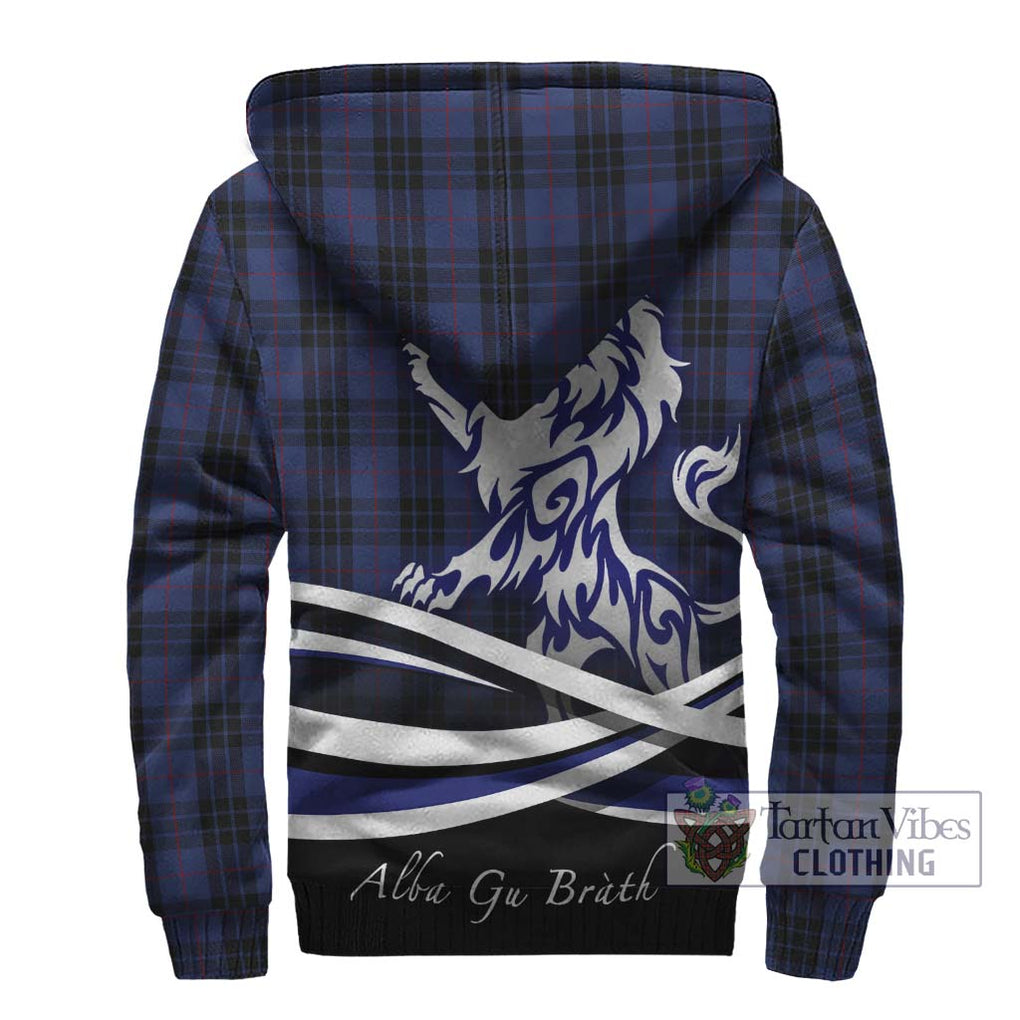 Tartan Vibes Clothing MacKay Blue #02 Tartan Sherpa Hoodie with Alba Gu Brath Regal Lion Emblem