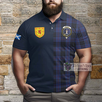 MacKay Blue #02 Tartan Polo Shirt Alba with Scottish Lion Royal Arm Half Style