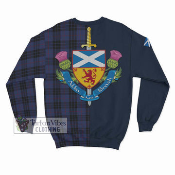 MacKay Blue #02 Tartan Sweatshirt Alba with Scottish Lion Royal Arm Half Style