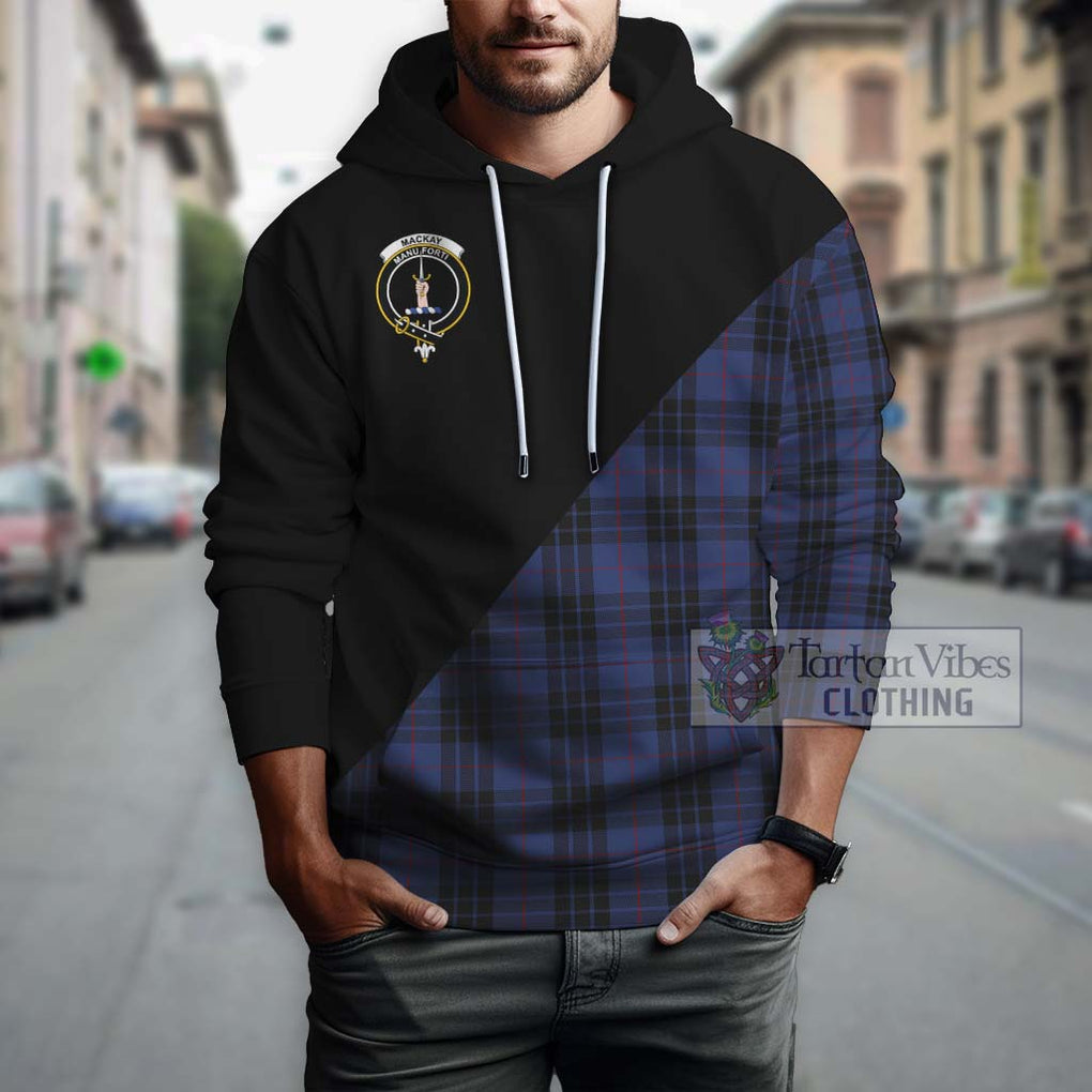 Tartan Vibes Clothing MacKay Blue #02 Tartan Hoodie with Family Crest and Military Logo Style