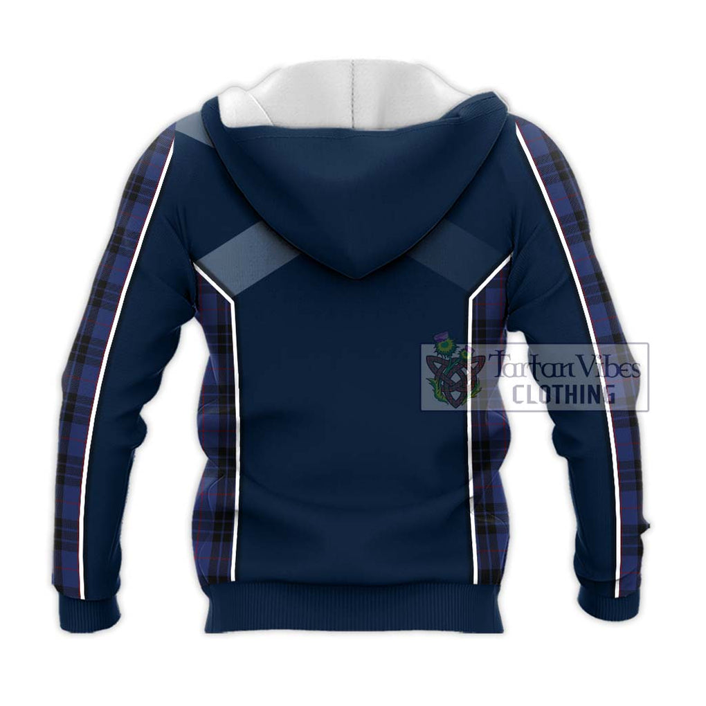 Tartan Vibes Clothing MacKay Blue #02 Tartan Knitted Hoodie with Family Crest and Lion Rampant Vibes Sport Style