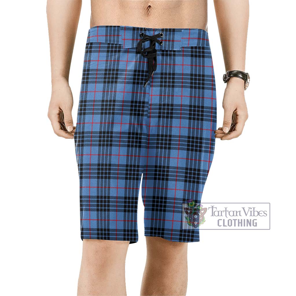 MacKay Blue Tartan Men's Board Shorts Men - Tartan Vibes Clothing