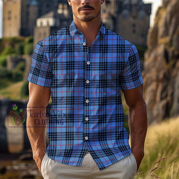 MacKay Blue Tartan Cotton Hawaiian Shirt