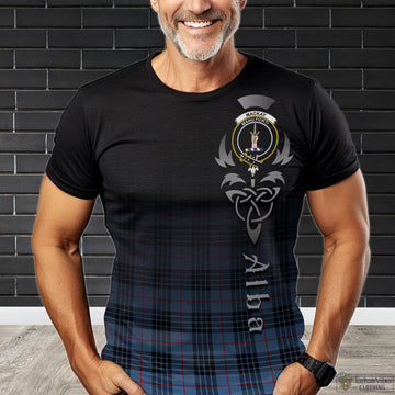 MacKay Blue Tartan T-Shirt Featuring Alba Gu Brath Family Crest Celtic Inspired