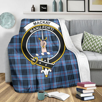 MacKay Blue Tartan Blanket with Family Crest