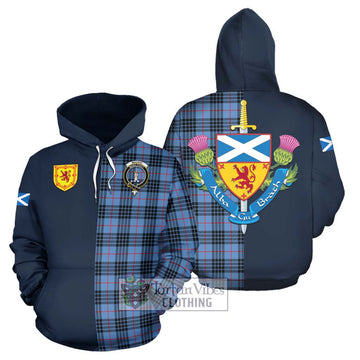 MacKay Blue Tartan Hoodie Alba with Scottish Lion Royal Arm Half Style