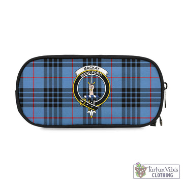 MacKay Blue Tartan Pen and Pencil Case with Family Crest