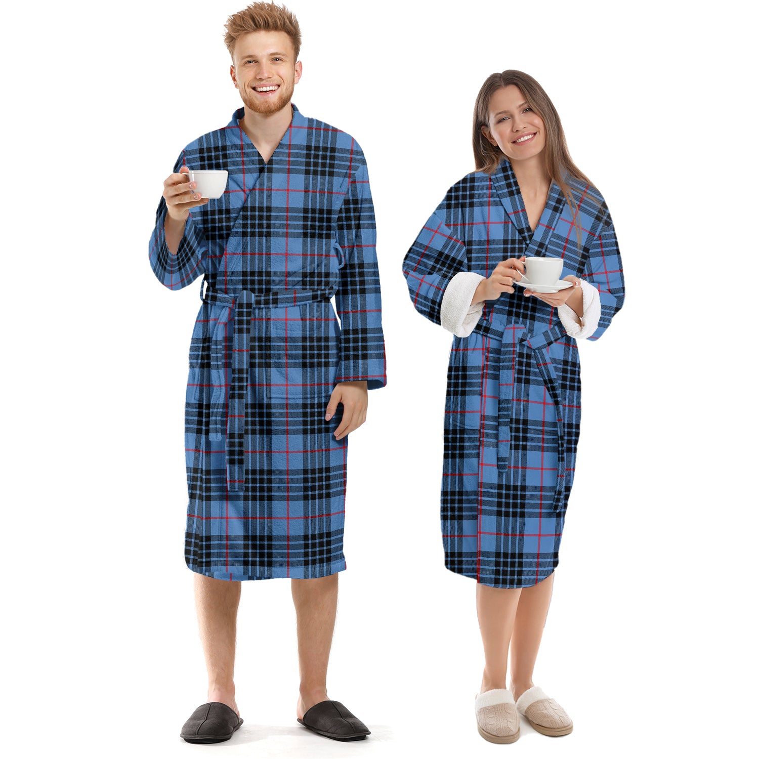 MacKay Blue Tartan Bathrobe Unisex S - Tartan Vibes Clothing