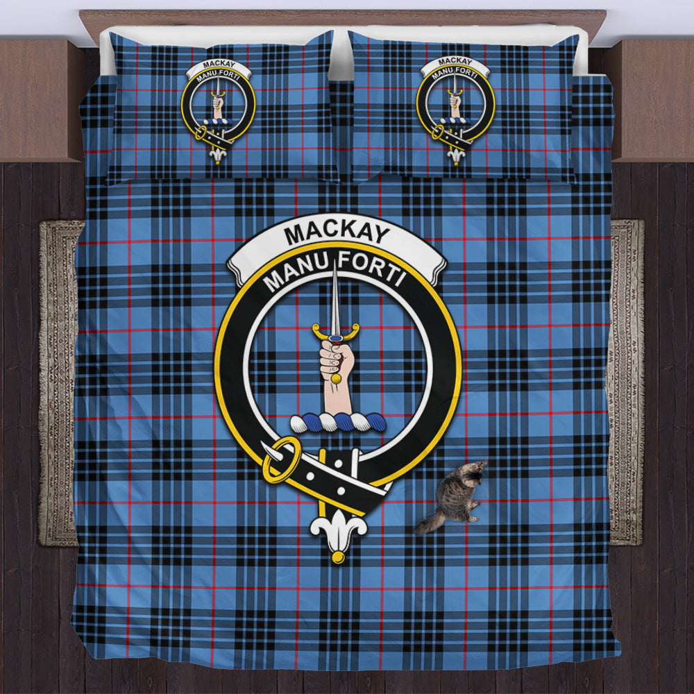 MacKay Blue Tartan Bedding Set with Family Crest US Bedding Set - Tartan Vibes Clothing