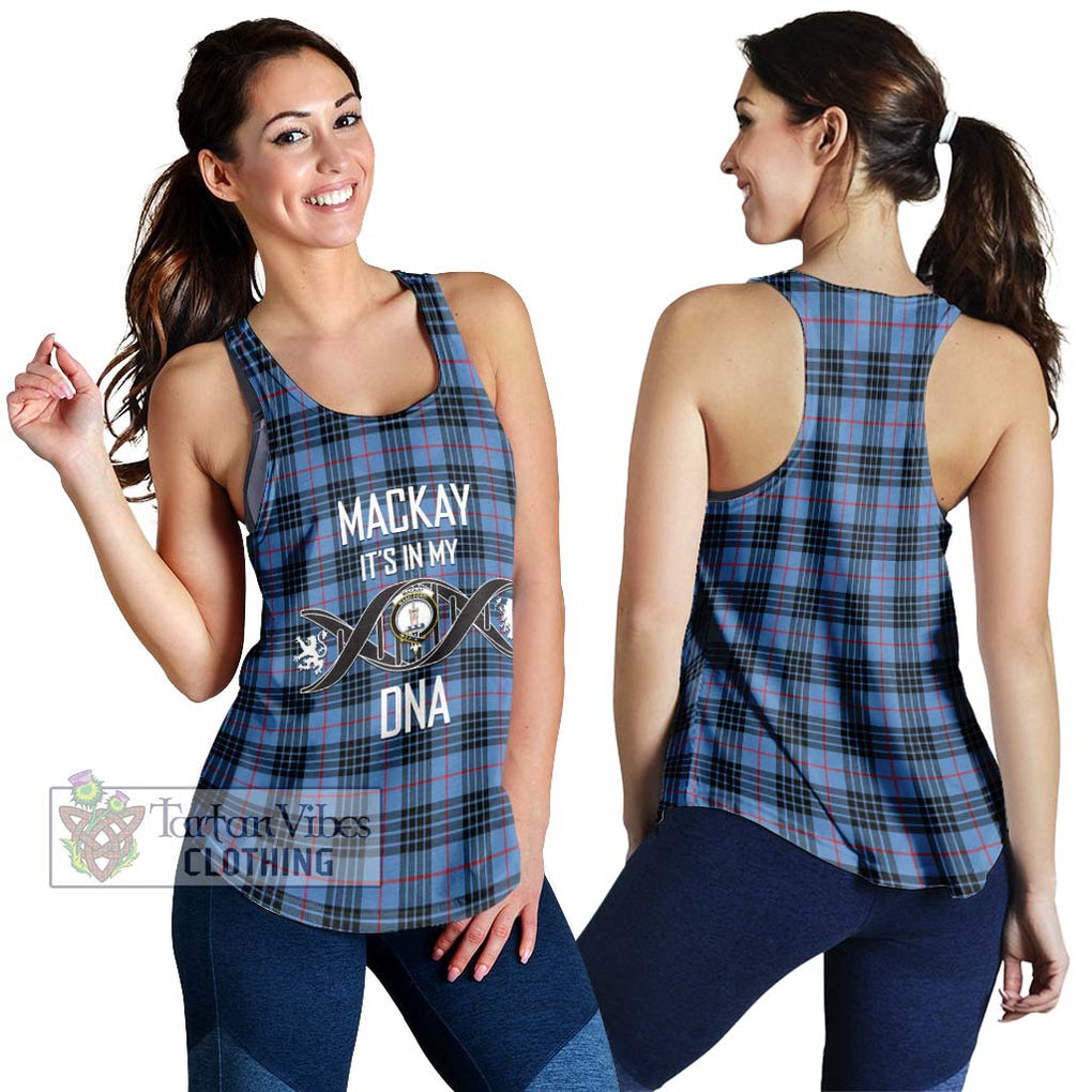 MacKay Blue Tartan Women's Racerback Tanks with Family Crest DNA In Me Style 4XL - Tartanvibesclothing Shop