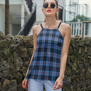 MacKay Blue Tartan Loose Halter Neck Camisole