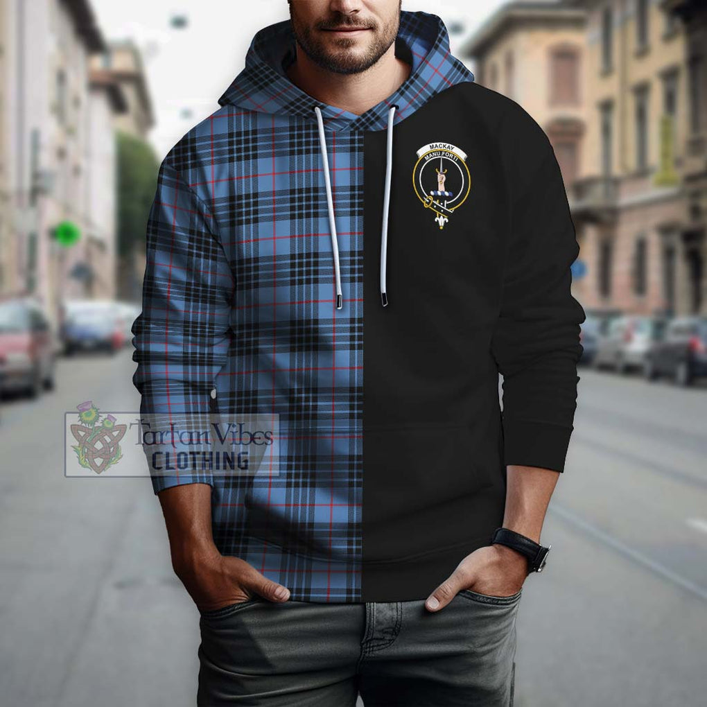 MacKay Blue Tartan Hoodie with Family Crest and Half Of Me Style Zip Hoodie - Tartanvibesclothing Shop