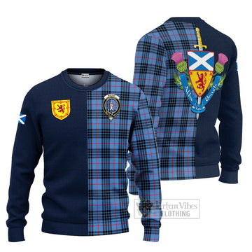 MacKay Blue Tartan Ugly Sweater with Scottish Lion Royal Arm Half Style