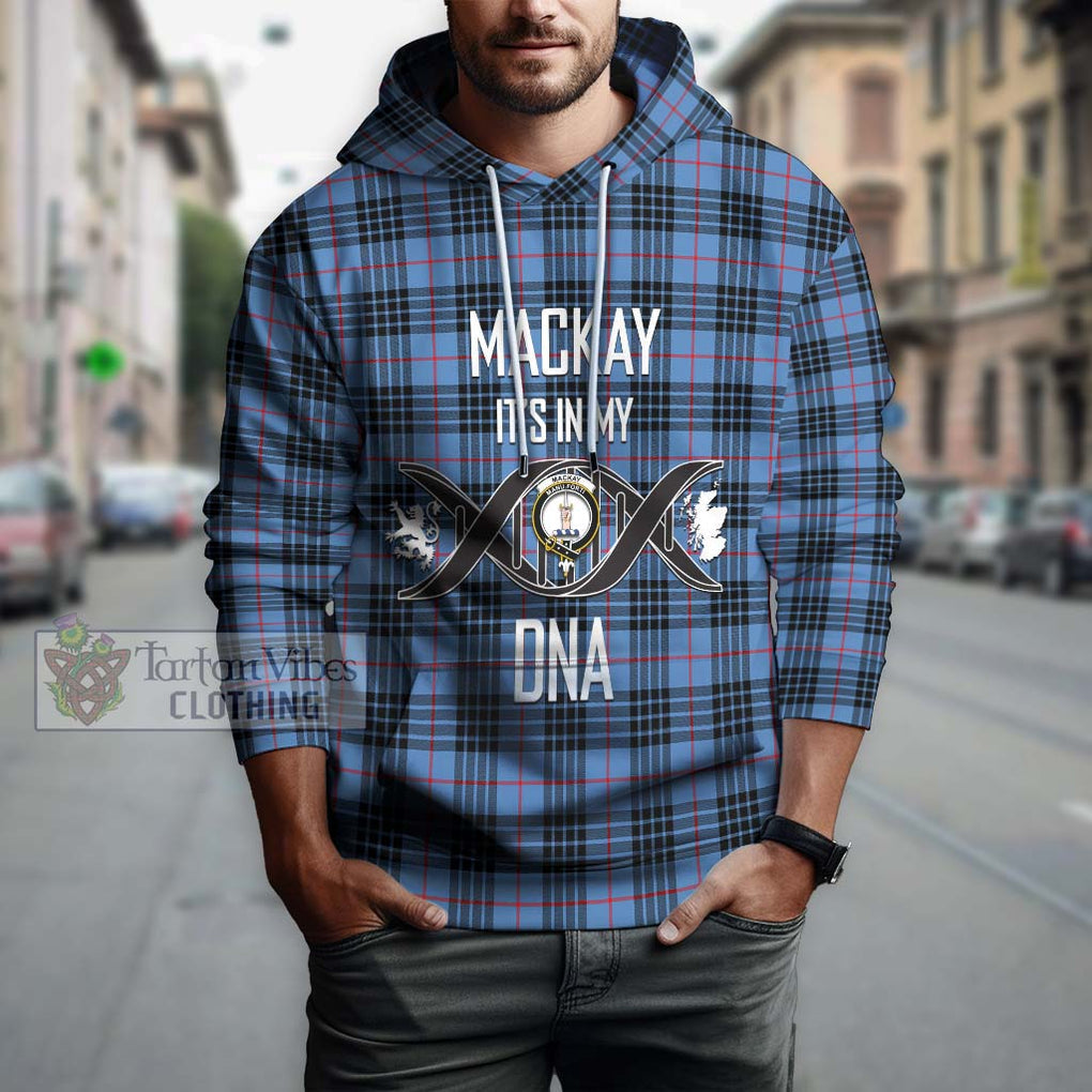 MacKay Blue Tartan Hoodie with Family Crest DNA In Me Style Pullover Hoodie - Tartanvibesclothing Shop