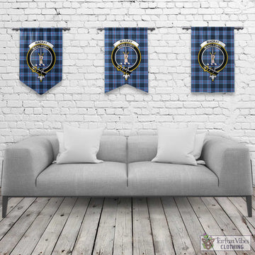 MacKay Blue Tartan Gonfalon, Tartan Banner with Family Crest