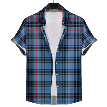 MacKay Blue Tartan Short Sleeve Button Down Shirt