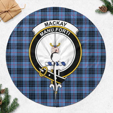 MacKay Blue Tartan Christmas Tree Skirt with Family Crest