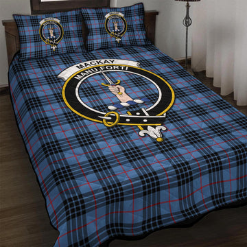 MacKay Blue Tartan Quilt Bed Set with Family Crest