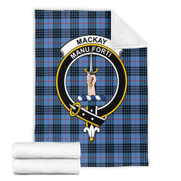 MacKay Blue Tartan Blanket with Family Crest