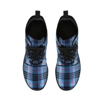 MacKay Blue Tartan Leather Boots