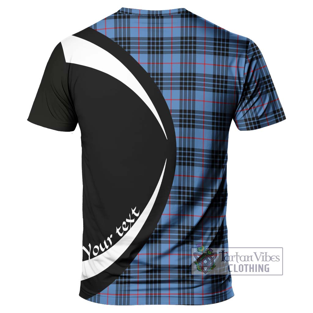 Tartan Vibes Clothing MacKay Blue Tartan T-Shirt with Family Crest Circle Style