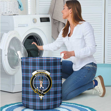 MacKay Blue Tartan Laundry Basket with Family Crest