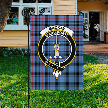 MacKay Blue Tartan Flag with Family Crest