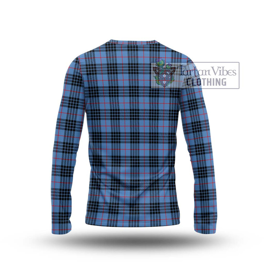 MacKay Blue Tartan Long Sleeve T-Shirt with Family Crest DNA In Me Style - Tartanvibesclothing Shop