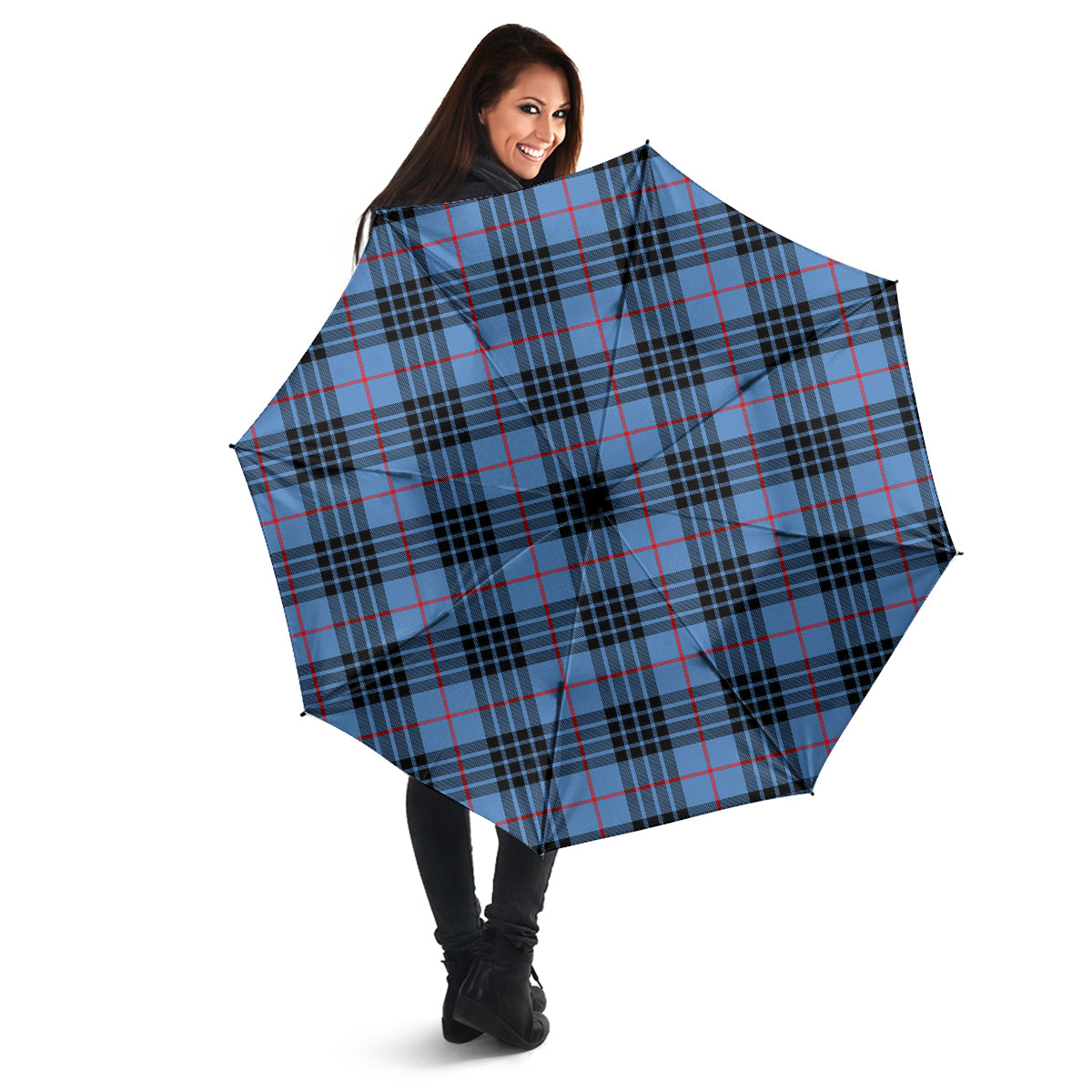 MacKay Blue Tartan Umbrella - Tartanvibesclothing