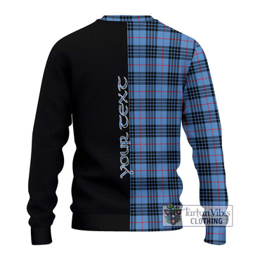 MacKay Blue Tartan Ugly Sweater with Family Crest and Half Of Me Style