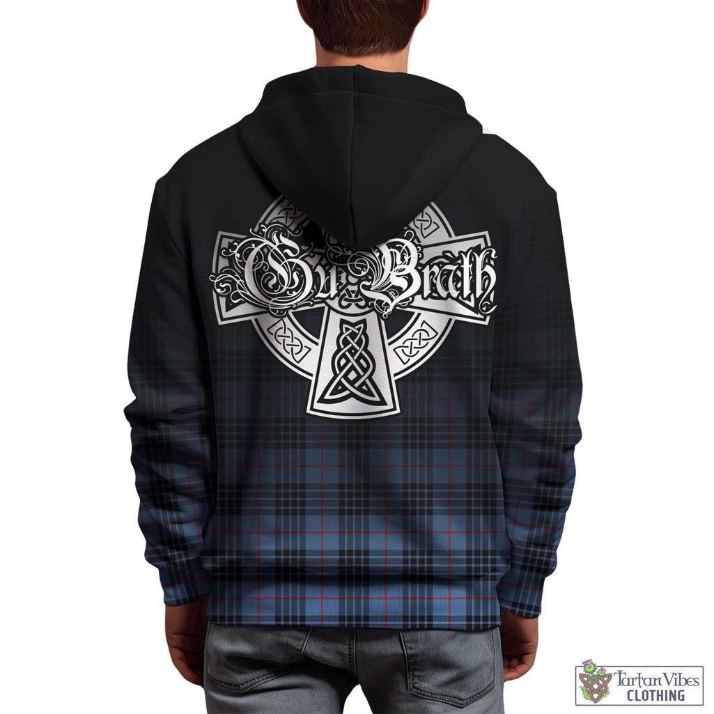 Tartan Vibes Clothing MacKay Blue Tartan Hoodie Featuring Alba Gu Brath Family Crest Celtic Inspired