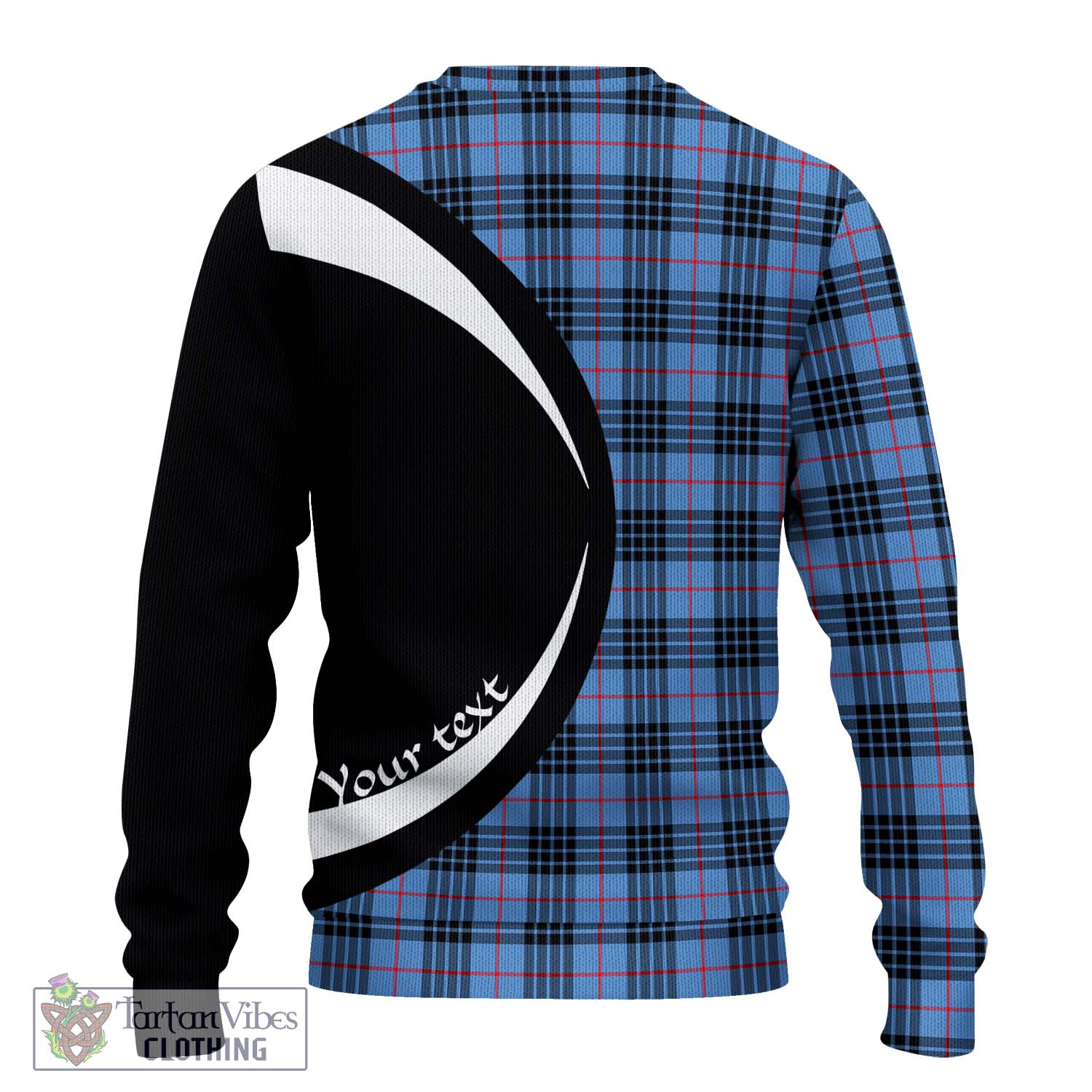 MacKay Blue Tartan Knitted Sweater with Family Crest Circle Style - Tartan Vibes Clothing