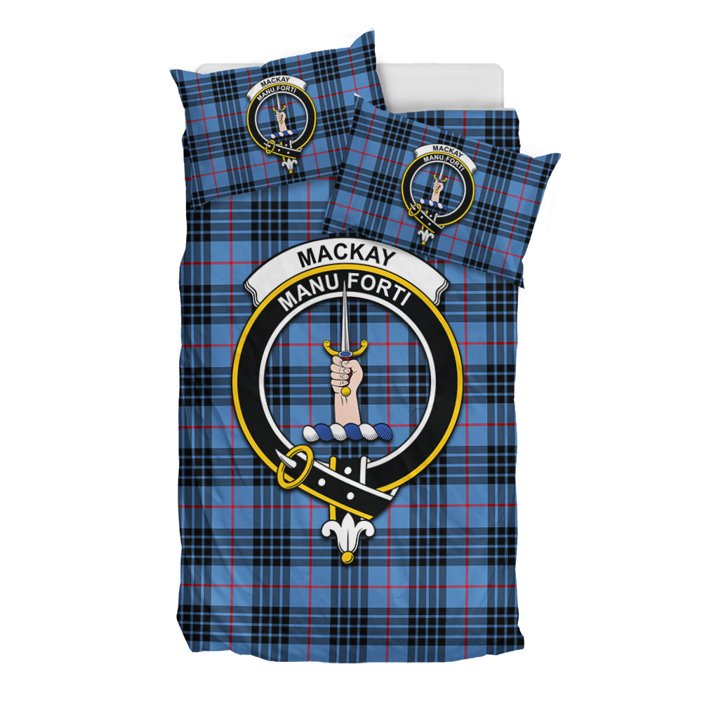 MacKay Blue Tartan Bedding Set with Family Crest - Tartan Vibes Clothing