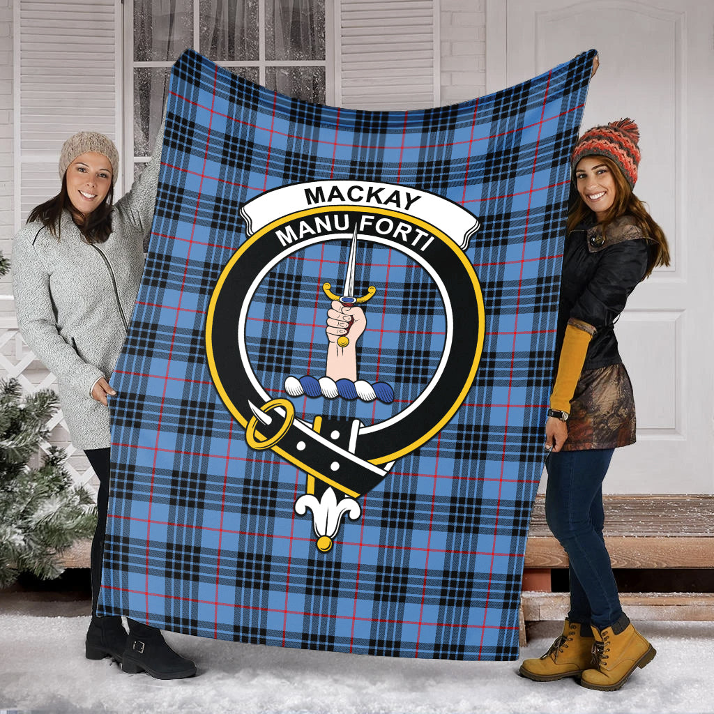 mackay-blue-tartab-blanket-with-family-crest