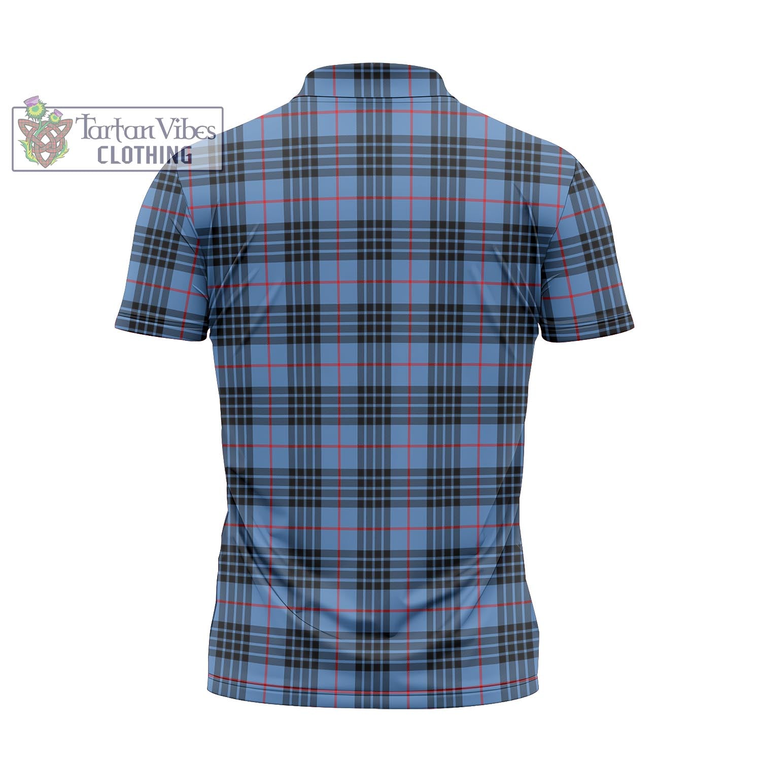 Tartan Vibes Clothing MacKay Blue Tartan Zipper Polo Shirt