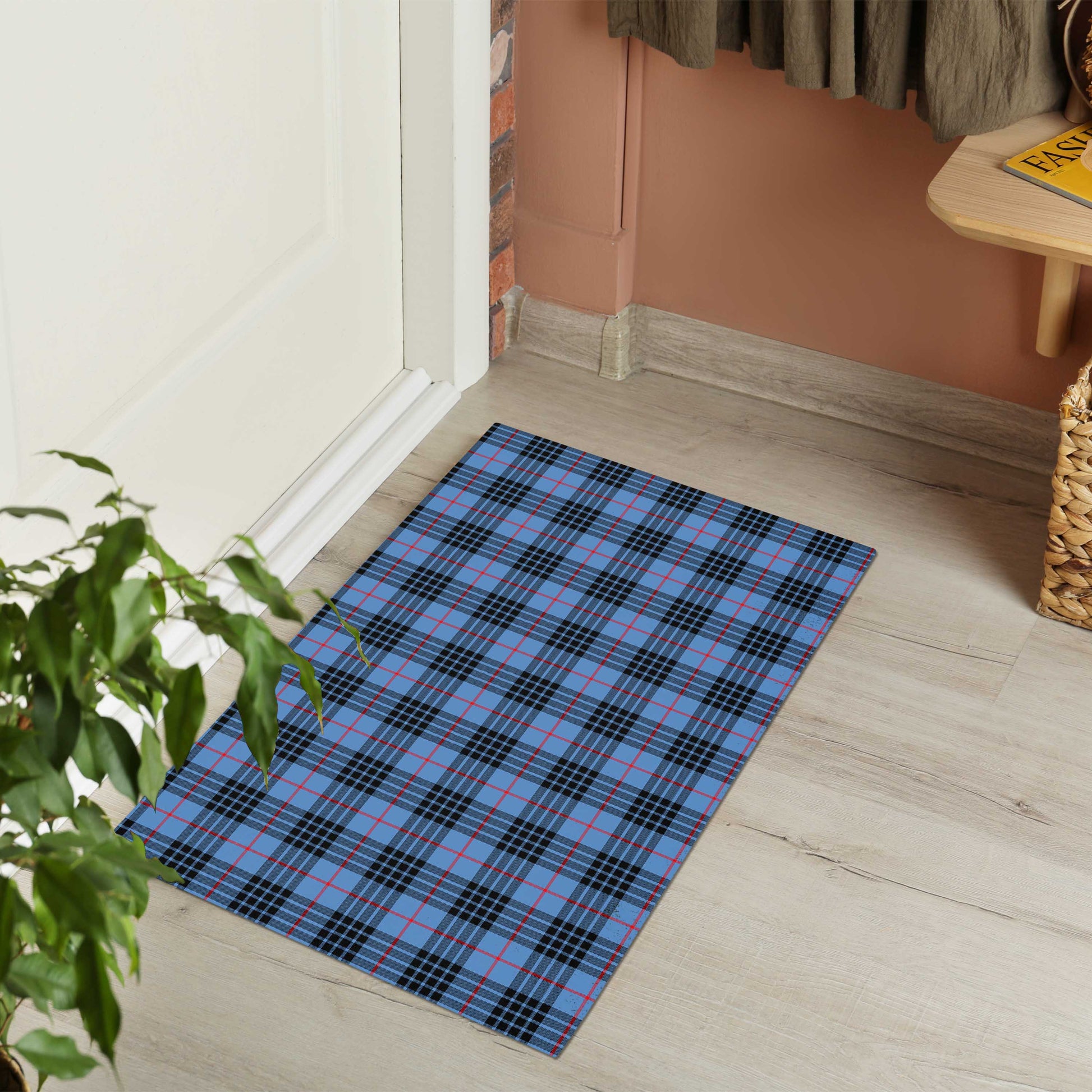 MacKay Blue Tartan Door Mat - Tartanvibesclothing