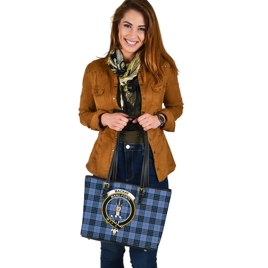 mackay-blue-tartan-leather-tote-bag-with-family-crest