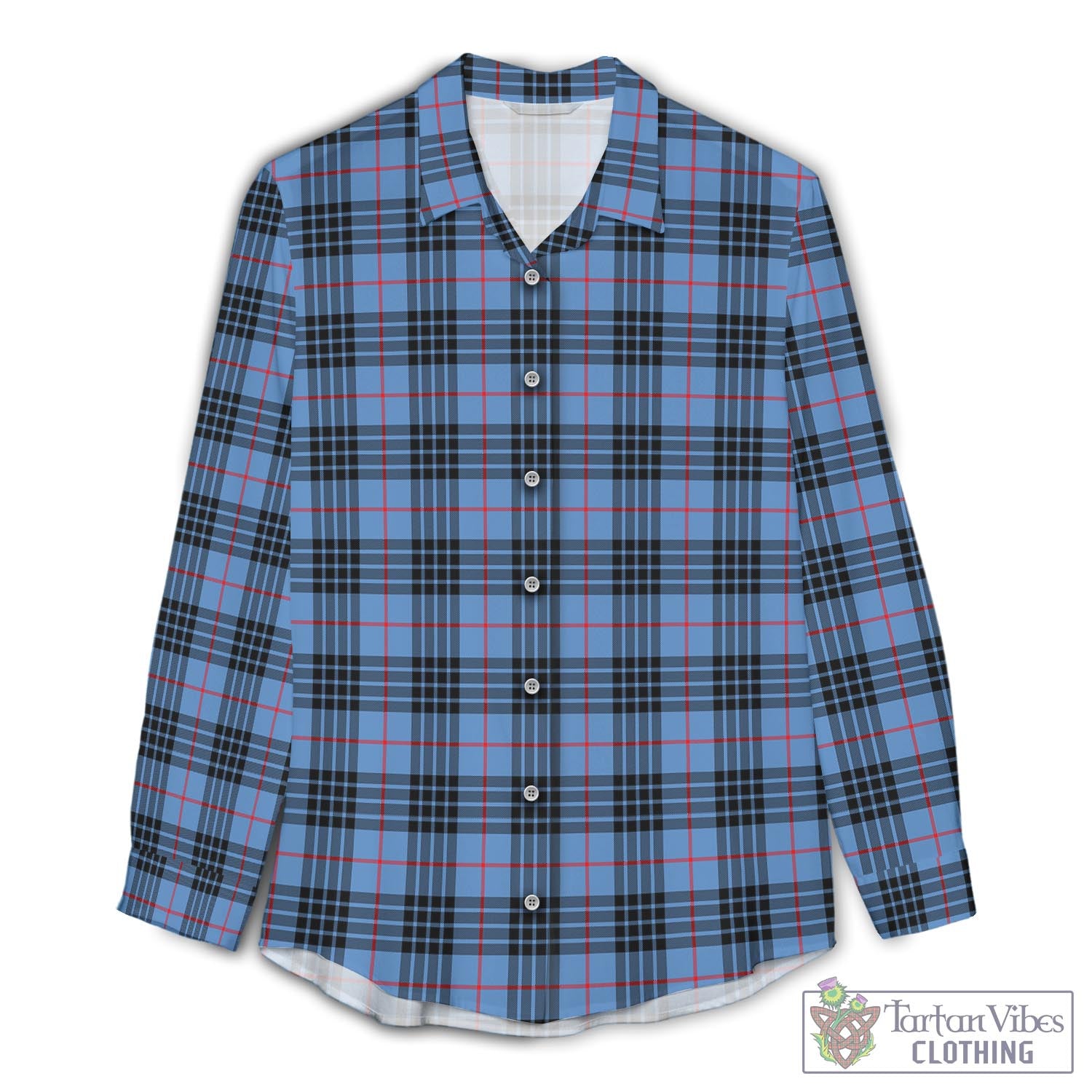 MacKay Blue Tartan Womens Casual Shirt